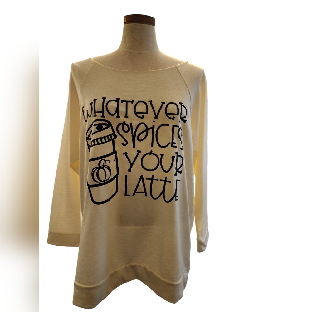 Next level Shirt with Graphic, XL, Off White with Black writing